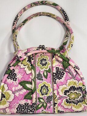 Vintage Vera Bradley Eloise in Priscilla Pink Pattern Quilted Frame Shoulder Bag